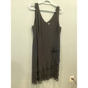 Vtg Loft Womens Shift Dress Sz 14 Chiffon Floral Classic Formal New 20s LBD Y2K